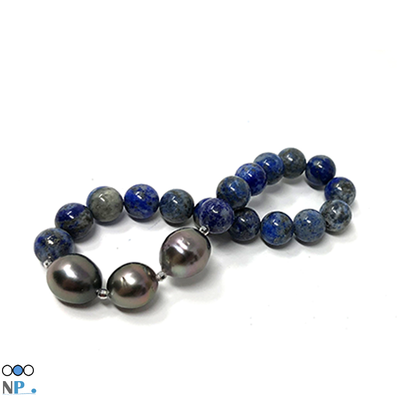 Perles de Tahiti avec Lapis Lazuli naturelles. Un charme fou. Bracelet de luxe tout simple, le chic en bijou mode